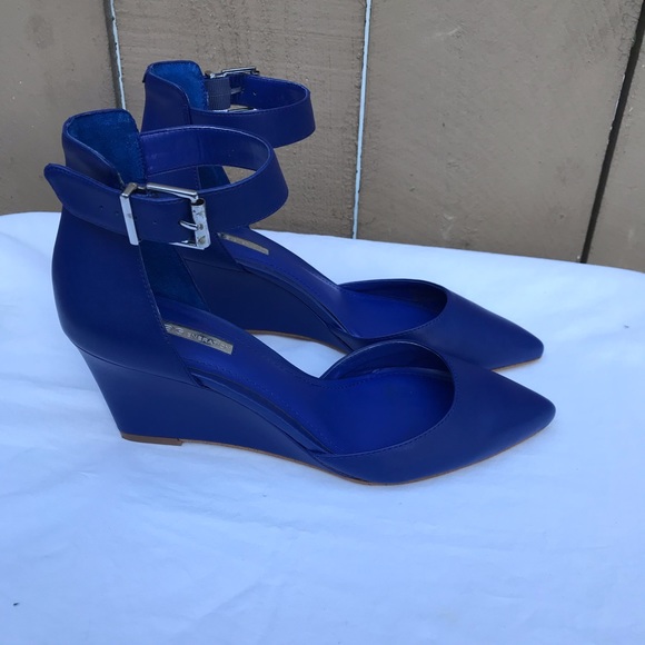 royal blue wedge heels